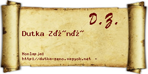 Dutka Zénó névjegykártya